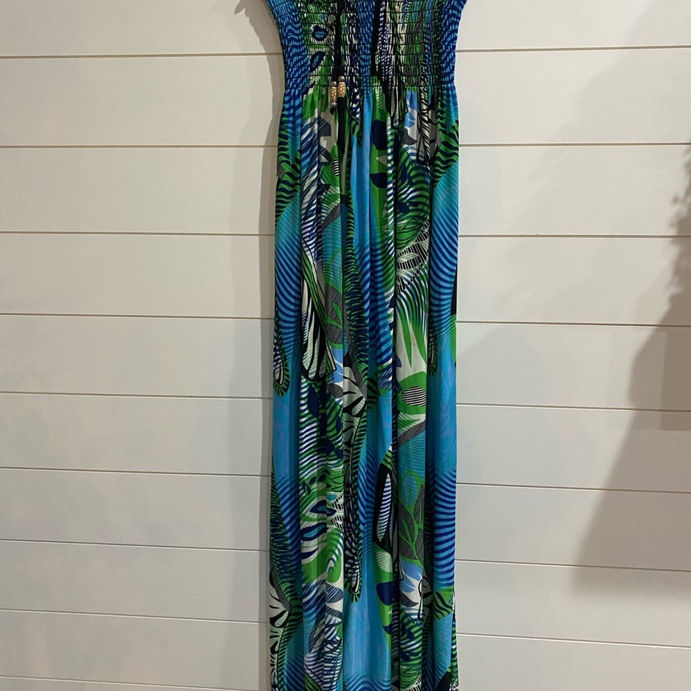 One Two Three Colorful Blue and Green Dress